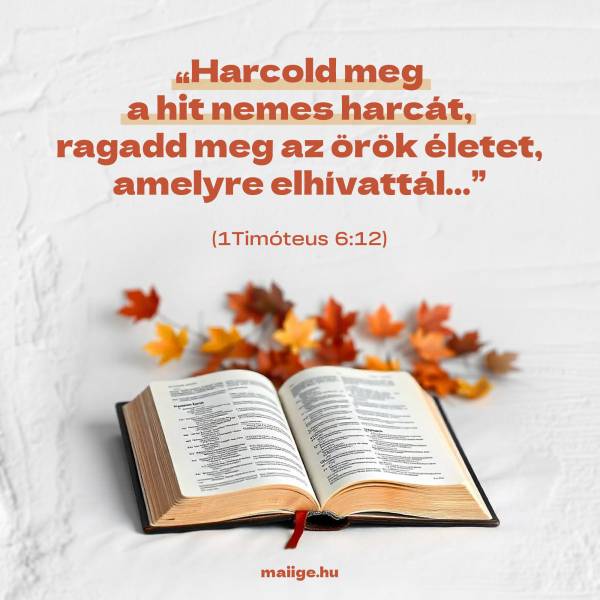 „Harcold meg a hit nemes harcát, ragadd meg az örök életet, amelyre elhívattál…” (1Timóteus 6:12) 