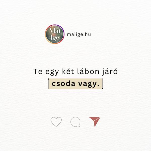 Te egy két lábon járó csoda vagy.