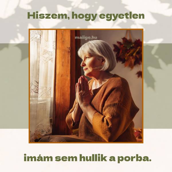 Hiszem, hogy egyetlen imám sem hullik a porba.